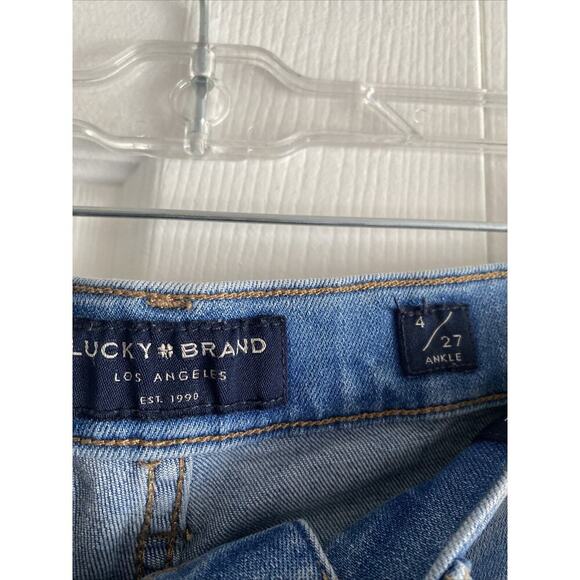 Lucky Brand Women's High Rise Skinny Bridgette Size 4 Raw Hem Ankle Light Wash - Picture 6 of 9